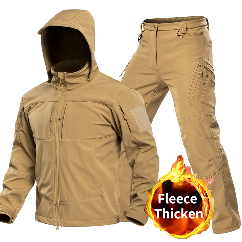 Winter Clothing Items - Combinaison tactique softshell pour homme, veste