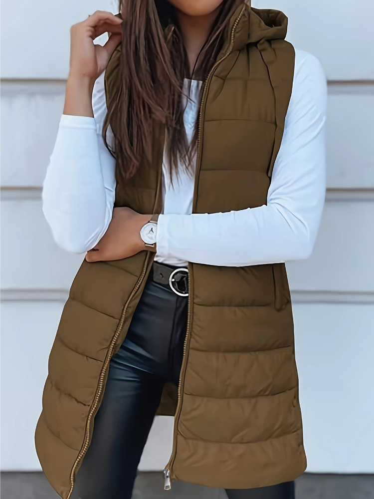 Padded Vest Gilet - Gilet matelassé sans manches à capuche