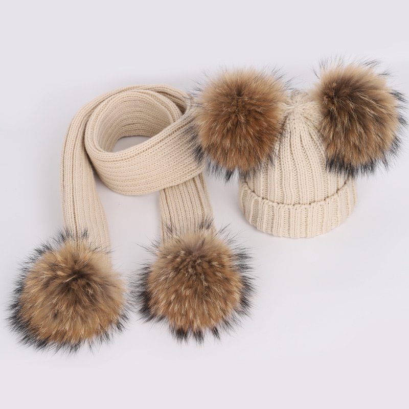 Winter Clothing Boys - Boules de fourrure de raton laveur