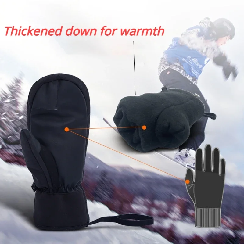 Waterproof Mitten Ski - Gants de ski d'hiver imperméables, compatibles