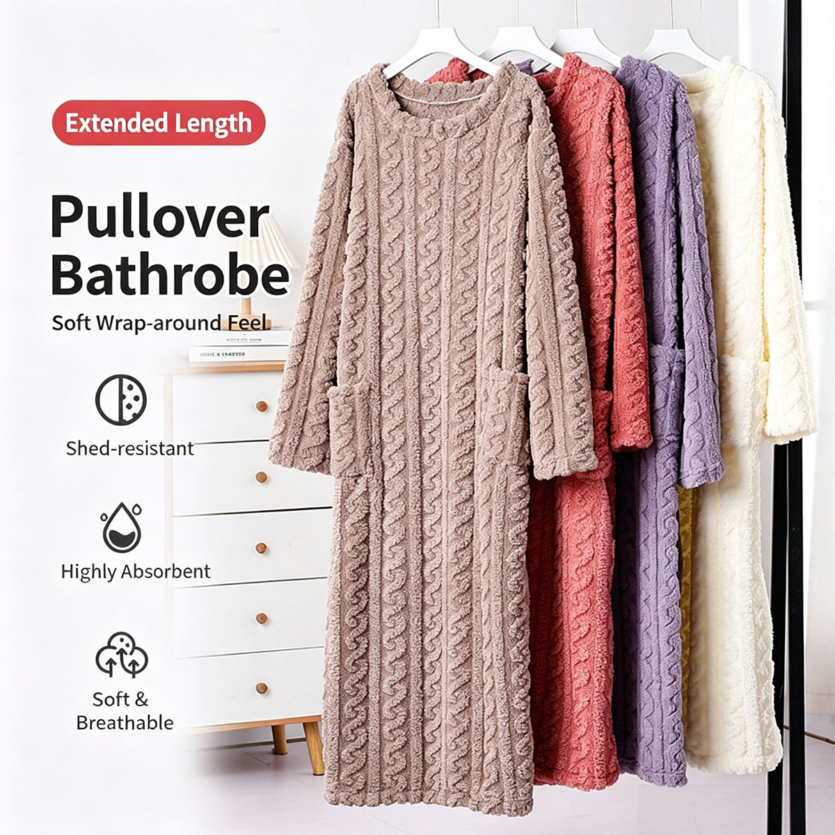 Winter Clothing Items - Robe de nuit en velours corail