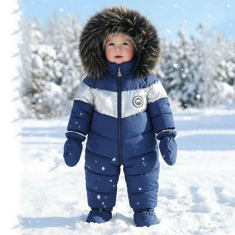 Winter Clothing Baby - Combinaison d'hiver pour nouveau-né avec gants,