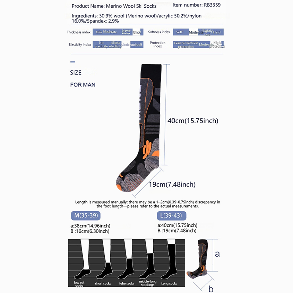 Chaussettes de ski longues en  - Thermal Sock Merino avis et prix