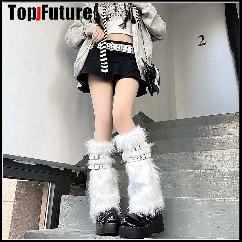 Guêtres en fourrure noires pou - Winter Clothing Leg Warmers avis et prix